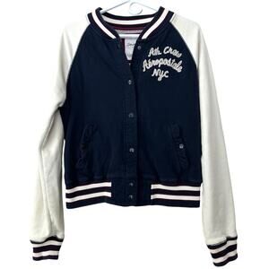 Aeropostale varsity bomber jacket lightweight spell out logo collegiate preppy M